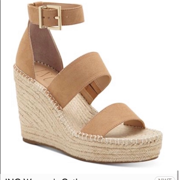 INC International Concepts Shoes - NWT INC 11 tan espadrille wedge sandal